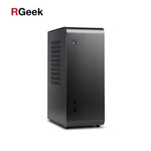 RGeek OEM Pico Htpc Aluminium PCI Slot Tanpa Kipas Industri Kecil PC Komputer Tipis Mini Itx Casing Gaming Nas Penyimpanan