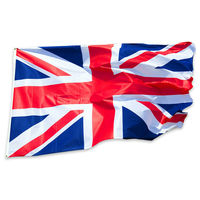 Drapeau bannière en polyester 100D, 3x5 pieds, couleurs vives, imprimé Royaume-Uni (Union Jack), vente en gros