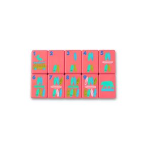 Modern California Dream Luxury Portable Acrylic American Mahjong Tiles Full Set Folding Metal Legs for 4 Players Casino - Product Image 3
