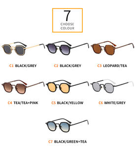 STORY OT22016 <span class=keywords><strong>Nouveautés</strong></span> <span class=keywords><strong>2022</strong></span> Lunettes de soleil rondes à monture fine, style littéraire, dégradé, monture en métal vintage, design de créateur - Product Image 6