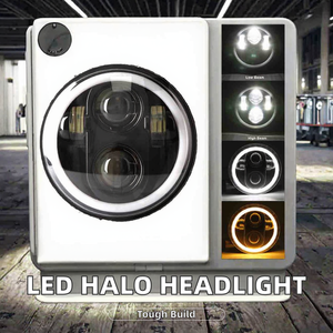 Phare avant à LED avec anneaux halo noirs de 5,75 pouces pour Harley Sportster 1200 883 Street 500 750 - Product Image 2