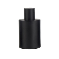 Botol Parfum Isi Ulang Silinder High-end Matte Black Snap-on, Dispenser Kaca dengan Pompa Semprot Anti Cahaya