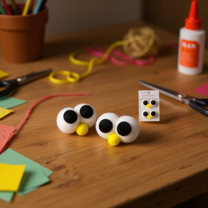 Pompon per occhi ILAN 30mm 2 pezzi per lavori artigianali - Product Image 3