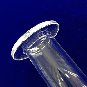 Aangepaste Clear Quartz Glazen Buis Een Uiteinde Ronde Bodem Met Flens En Gat