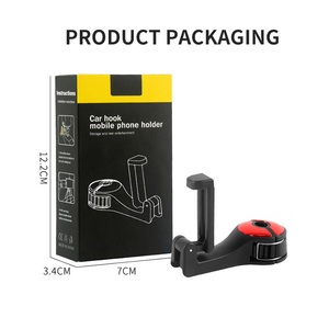 Hot Sale 2-in-1 Rear Car Interior Kit Universal <b>Hook</b> Hanger Phone <b>Clip</b> Back Seat Headrest Cellphone Mount Holder Bags Clothes - Product Image 6