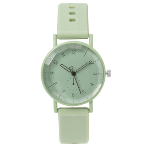 Venta al por mayor de fábrica: Nuevo reloj de cuarzo de aleación de moda en colores caramelo, con correa de silicona de 16 mm, puntero de cristal de 9 mm, estilo universitario sencillo para hombres y mujeres. - Product Image 1