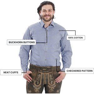 Chemise d'Oktoberfest personnalisée pour homme, à carreaux, manches longues, 100% coton, respirante, vêtements décontractés - Product Image 5