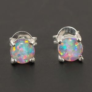 Pendientes de Ópalo YASHEE, Plata de Ley, para Uso Diario, Cristal Curativo de Chakra, Engaste de Garra, Joyería para Mujer - Product Image 4