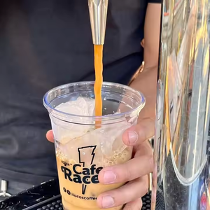 2025 entrega rápida vasos de plástico personalizados de 98mm productos tapas transparentes de 500ml para bebidas frías café batido Boba Bubble Tea Juice - Product Image 4