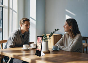 Nueva Tableta Publicitaria Digital con Estación de Carga Inalámbrica, Banco de Energía para Menús, Celulares y Auriculares para Restaurantes - Product Image 4