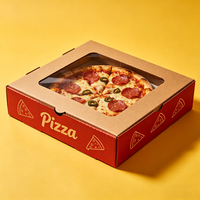 Boîte à pizza en papier kraft avec logo personnalisé, qualité alimentaire, 8, 10, 12, 14, 15, 16 pouces, boîte d'emballage pour pizza à emporter, carton ondulé