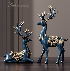 Đồ Thủ Công Trang Trí Nhà Cửa Bằng Nhựa <span class=keywords><strong>Resin</strong></span> Hình Hươu Sơn Vàng Trưng Bày Hươu Sang Trọng Để Trang Trí - Product Image 3