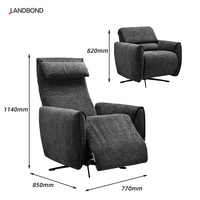Fauteuil zéro gravité de luxe en tissu, canapé sectionnel une place, pour villa, hôtel, salon, avec appui-tête réglable, chaise de bureau et de loisirs