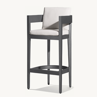 Ensemble de salle à manger d'extérieur moderne de luxe toutes saisons pour patio, jardin, hôtel, plage, avec bar et tabourets de comptoir en aluminium faits à la main, couleur personnalisable