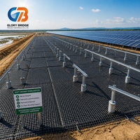 Géogrille biaxiale en plastique résistante aux UV, durable, haute résistance, pour le renforcement des sols de fermes solaires et des sous-couches routières