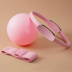 Banda de Resistencia de Látex Rosa <span class=keywords><strong>para</strong></span> Yoga, con Logotipo Personalizado, <span class=keywords><strong>Precio</strong></span> de Fábrica, <span class=keywords><strong>para</strong></span> Mujeres, con Kit de Accesorios <span class=keywords><strong>para</strong></span> <span class=keywords><strong>Pilates</strong></span> - Product Image 1