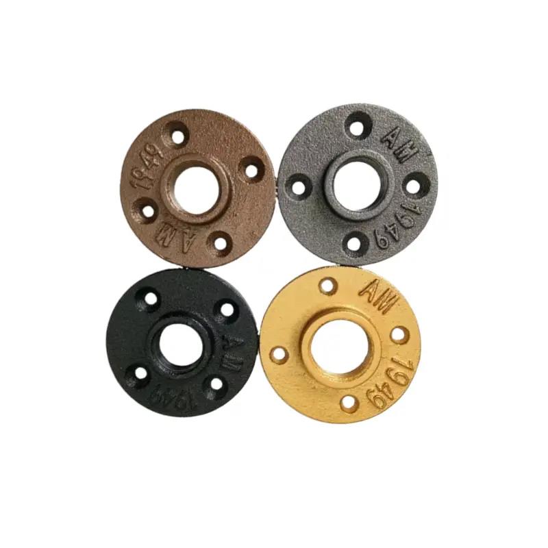 3/4 дюймовый старинный натуральный черный фланец из ковкого железа для мебели