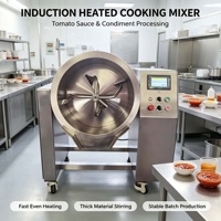Mélangeur industriel à induction chauffée à température contrôlée pour la préparation de bonbons au caramel et de garnitures aux fruits