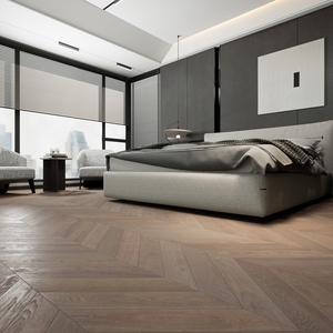Suelo de madera de ingeniería <span class=keywords><strong>flotante</strong></span> de roble blanco americano Instalación de clic de madera maciza para Villa Interior Gimnasio <span class=keywords><strong>Parquet</strong></span> de nogal negro - Product Image 3