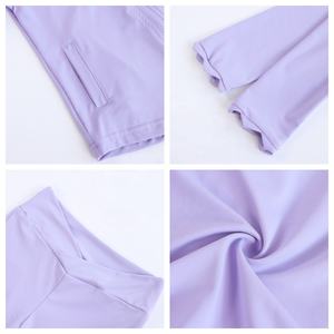 Kerui בנות ספורט ניילון ספורט ספורט סט לילדים קבוצות יוגה ערכות מותאם אישית 2 חתיכה פעילות ללבוש ז 'קט - Product Image 6