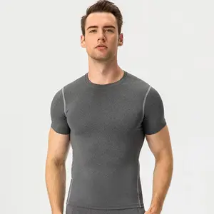 OEM卸売メンズフィットネス衣類ドライフィットTシャツスポーツ圧縮Tシャツ
