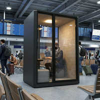 Cabine de réunion acoustique de qualité supérieure pour bureau, insonorisée, pour travail privé et collaboration, espace modulaire silencieux avec éclairage LED