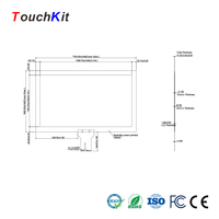 Pantalla Táctil Capacitiva TouchKit de 32 Pulgadas con Controlador y Cable USB para Kiosco o Computadora de Juego Todo en Uno
