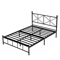 Cadre de lit en métal antique pour lit queen ou king size, meubles de maison