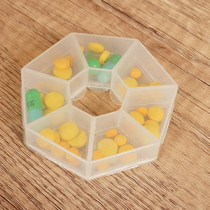 Organizador de Pastillas Semanal Portátil de Plástico Transparente con 7 Compartimentos Redondos, Personalizable al por Mayor, para Viajes - Product Image 2