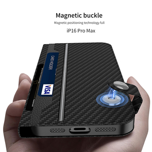 Funda de Teléfono Creativa de Cuero PU Mate para iPhone 15 16 Pro Max, Resistente a Golpes, Anti-amarilleo, con Carga Inalámbrica - Product Image 5