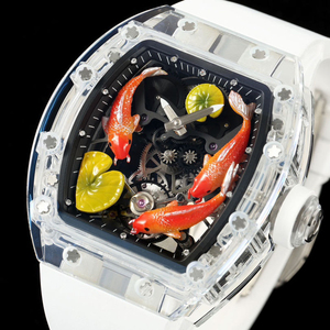 Men's Goldfish Tourbillon Automatic Mechanical <b>Watch</b>, RM Style <b>Rubber</b> Strap Casual <b>Watch</b> - Product Image 2