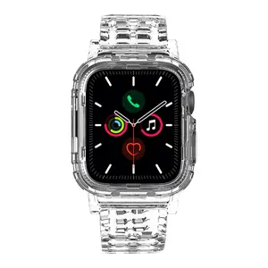 עבור iwatch סדרת קריסטל ברור רך סיליקון ספורט שעון להקת קסם החלפת רצועת תואם עם אפל שעון