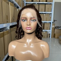 Perruque bouclée élastique avec mèches naturelles P4/30 #   Perruque Lace Front 13x4 Funmi Curls brésiliennes vierges 250 couleurs