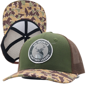 <span class=keywords><strong>Gorra</strong></span> de béisbol Richardson 112 de malla lisa con parche de cuero bordado personalizado, gorras de caza de camuflaje liso Richardson 935 - Product Image 1