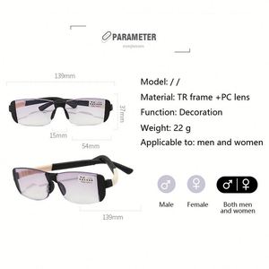 Gafas de Lectura Bifocales Anti-Luz Azul, Sin Montura, Ultraligeras, Unisex, TR90, con Doble Lente para Presbicia, Diseño Personalizado - Product Image 6