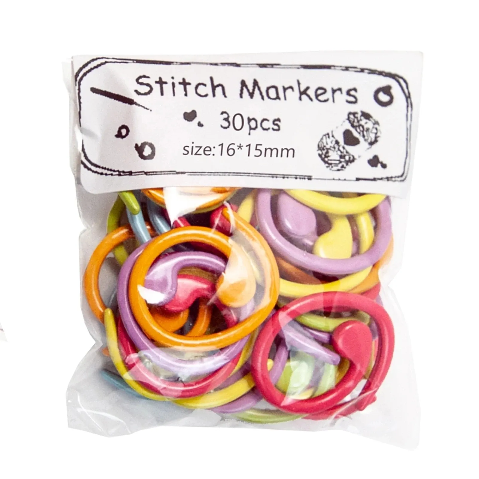 30PCS Knitting Crochet Markers Large Stitch Needle Clip Markers Ring Sewing Accessories