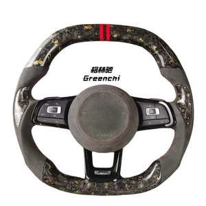 Volant en fibre de carbone amélioré et forgé pour Volkswagen <span class=keywords><strong>Golf</strong></span> 7.5 GTI MK7 Polo GTS GTD <span class=keywords><strong>GTE</strong></span> R Passat CC R-Line - Product Image 1