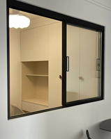 Fenêtre coulissante horizontale en aluminium à rupture de pont thermique, fenêtre coulissante à double vitrage pour appartement en immeuble de grande hauteur
