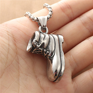 Stainless Steel Sports <b>Boot</b> Pendant Men's Casual Retro Necklace Geometric Design 190184 - Product Image 3