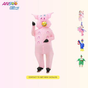 Adulto Cosplay Animal traje mascota disfraz <span class=keywords><strong>Halloween</strong></span> traje inflable gordo lindo cerdo Rosa vestido de lujo disfraz inflable <span class=keywords><strong>para</strong></span> fiesta - Product Image 1