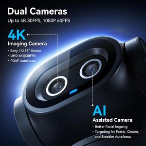 กล้อง EMEET PIXY แบบคู่ กล้อง PTZ ที่ใช้ AI ความละเอียด 4K พร้อมระบบติดตาม AI, PDAF และโฟกัสอัตโนมัติ รูรับแสง <span class=keywords><strong>1</strong></span>.8f เซ็นเซอร์ <span class=keywords><strong>1</strong></span>/2.55 นิ้ว พร้อมไมโครโฟน 3 ตัว และพรีเซ็ตต่างๆ - Product Image 3