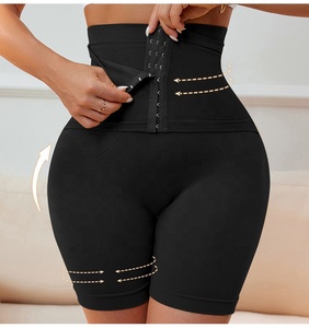 Shorts gainants taille haute pour <span class=keywords><strong>femme</strong></span> avec effet ventre plat |   Culotte gainante et sculptante pour <span class=keywords><strong>femme</strong></span>, effet rehausseur de fesses et amincissant la taille - Product Image 3
