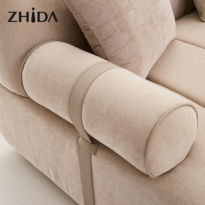 Sofá Chesterfield Rectangular <span class=keywords><strong>de</strong></span> Tres Plazas Personalizable para Hotel, Diseño Moderno, Altura Ajustable, Relleno <span class=keywords><strong>de</strong></span> Esponja Beige Bouclé, Restaurable - Product Image 4