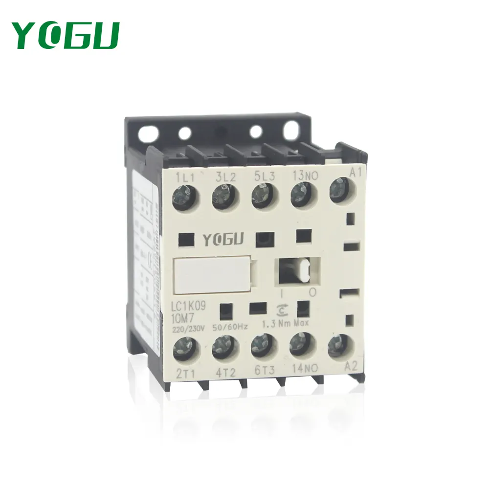 Contactor de CA tripolar serie YOGU LC1K 6A LC1K0601 LC1K0610 9A LC1K0901 LC1K0910 12A LC1K1201 LC1K1210 24V 110V 120V 220V