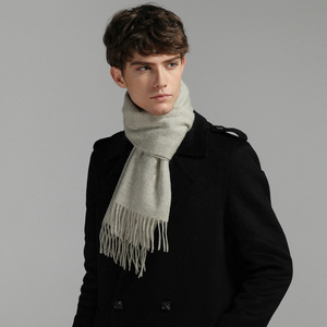 Yüksek kalite yün eşarp erkekler kadınlar katı renk püskül sonbahar kış iş yönlü klasik sıcak yumuşak susturucu erkekler yün eşarp - Product Image 4