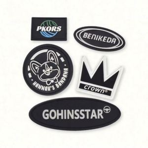 Custom Embossed Private Brand Name 3D Logo Garment Sew on Soft PVC Rubber Patch Labels for Clothing - Product Image 6