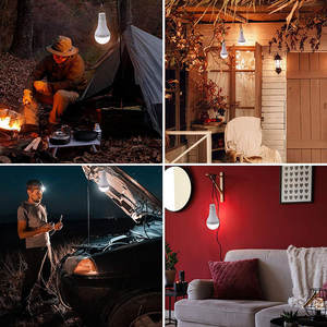 초고휘도 야외 LED 비상 전구 7W 9W 휴대용 태양광 LED 정원등 걸이형 전구 - Product Image 5