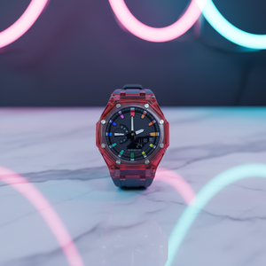 Reloj de Cuarzo de Moda Unisex, Caja de Silicona, Correa de Acero Inoxidable Acrílico, Fecha Automática, Resistente al Agua 10m, GA2100 GA2100AP GM2100 - Product Image 6