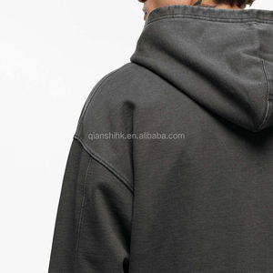 Plain Hoodies in <b>Bulk</b> Zipper Cropped Hoodie Men Custom Design Thick Fleece Cotton Oversized Heavyweight Zip up Hoodie - Product Image 5