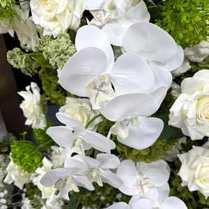 Sunwedding <span class=keywords><strong>Bouquet</strong></span> de fleurs blanches et vertes de style moderne Boule de roses artificielles réaliste prise en charge par les marques de mariée de luxe - Product Image 4